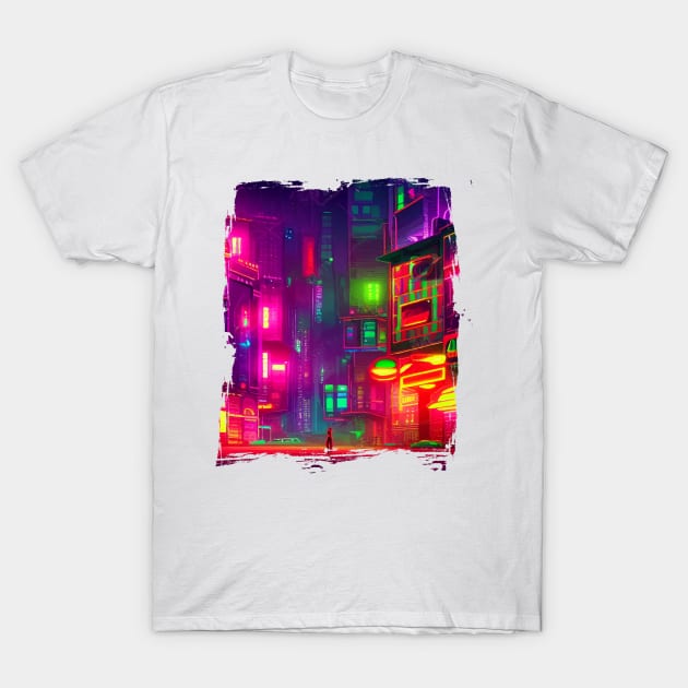 Japan Neon City Lights T-Shirt by star trek fanart and more